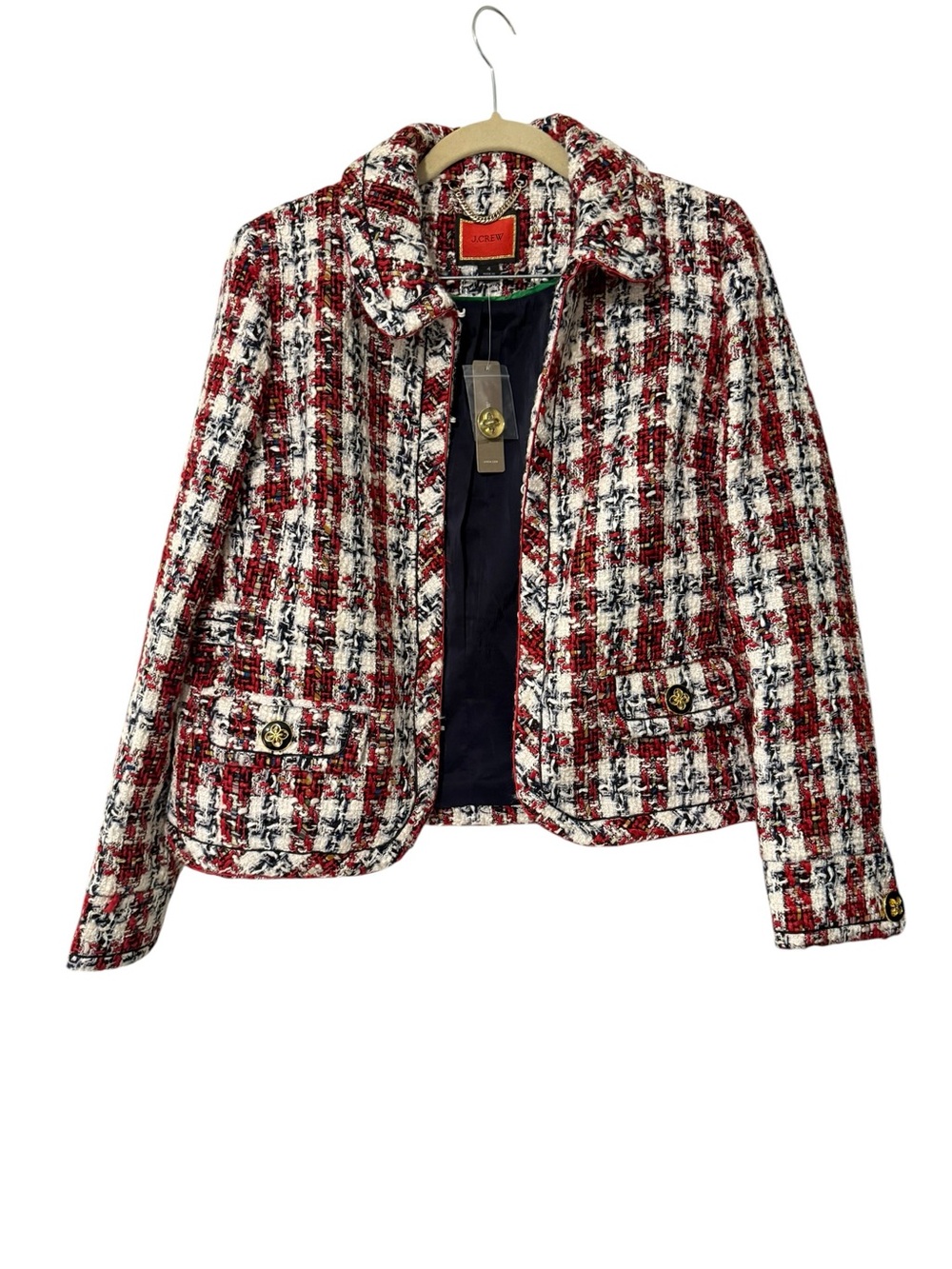 NWT J.Crew Painterly Tweed Skirt Suit Jacket Blazer Set size 4 - Picture 3 of 16